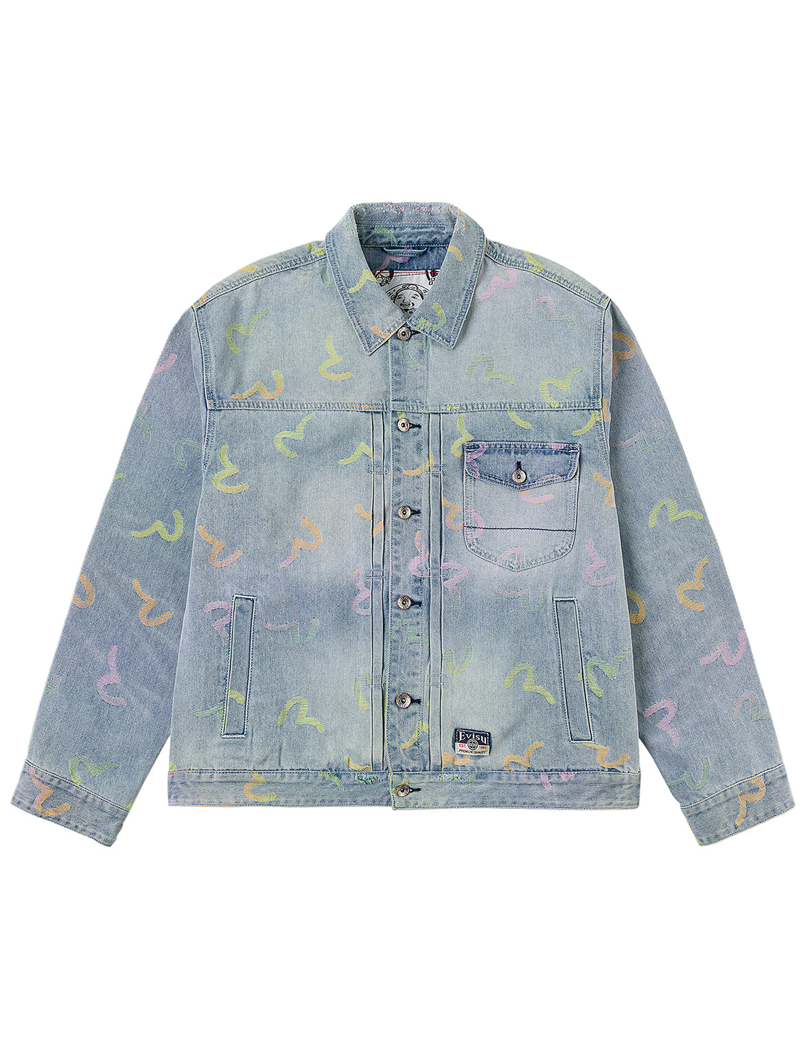 All-over Seagull Jacquard Denim Jacket